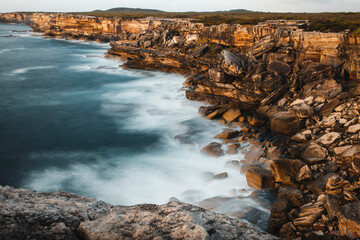 Sunrise oceanside cliffs long exposure landscape 