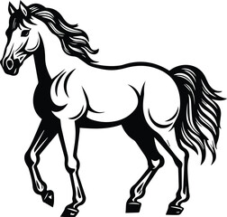 Fototapeta na wymiar Horse Logo Monochrome Design Style