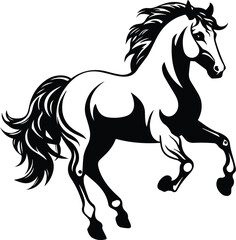 Horse Logo Monochrome Design Style