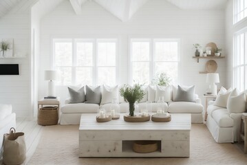 Fototapeta na wymiar Spacious Luxury Living Room with Architectural Showcase, generative ai