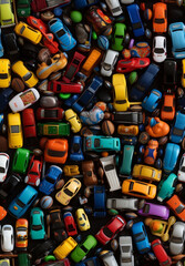 Car Toys in Different Colors Seamless Pattern Made with Generative AI