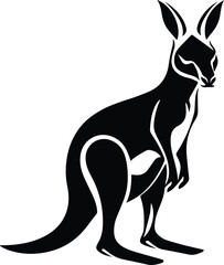 Kangaroo Logo Monochrome Design Style