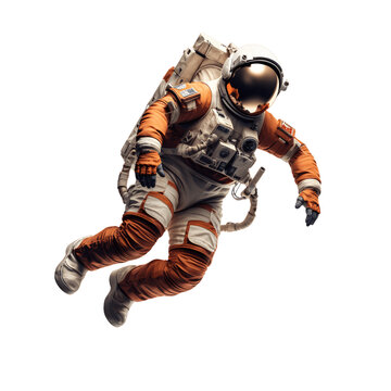 Space Suits Isolated On Transparent Background. AI Generated