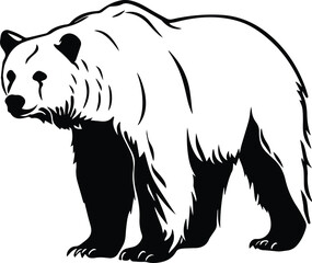 Naklejka na ściany i meble Kodiak Bear Logo Monochrome Design Style
