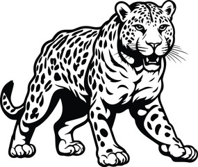 Obraz na płótnie Canvas Leopard Logo Monochrome Design Style