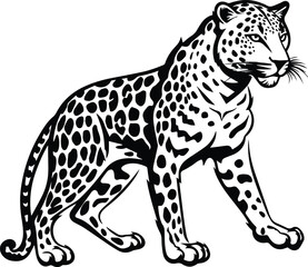 Leopard Logo Monochrome Design Style