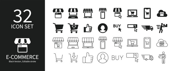 Icon set related to e-commerce