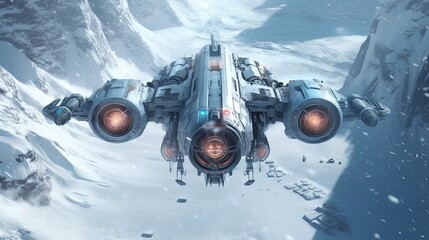 Obraz premium ice flyer, digital art illustration