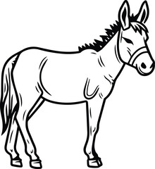 Obraz na płótnie Canvas Mule Logo Monochrome Design Style