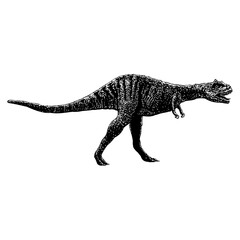 Xenotarsosaurus hand drawing vector isolated on white background.