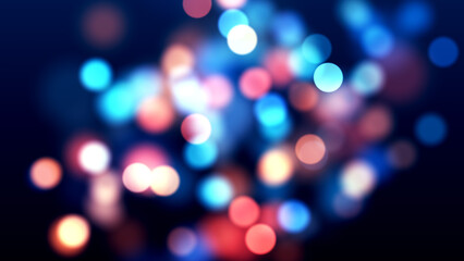 Abstract Beautiful Blue Red Orange Shiny Blurry Focus Circle Bokeh Light Particles Background