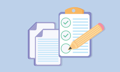 Creative Writing and Storytelling, Short, Terms and Conditions Contract Paper Concept Assignment Papers.on blue background