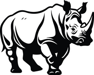 Rhino Logo Monochrome Design Style