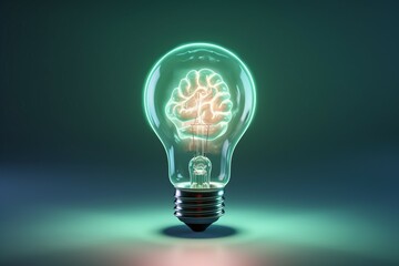 light bulb with brain filament