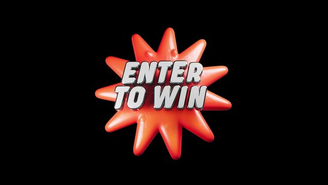 enter to win 3d ballon text
