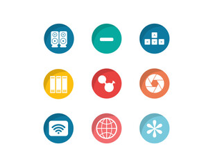 Flat icon collection for apps and websites