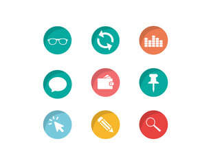 Flat icon collection for apps and websites