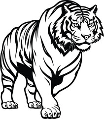 Obraz na płótnie Canvas Tiger Logo Monochrome Design Style