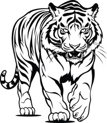 Tiger Logo Monochrome Design Style