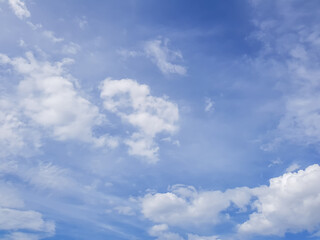Blue sky with beautiful thin white clouds.