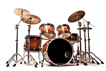 Drums isolated on white background. Generative AI.