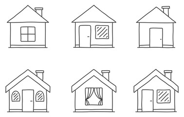 Doodle house icons