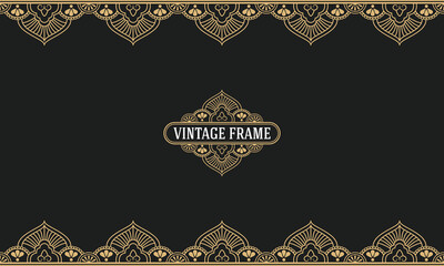luxury decorative black golden frames, Royal frame invitation card, menu, poster