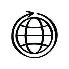 Around the world vector hand-drawn icon