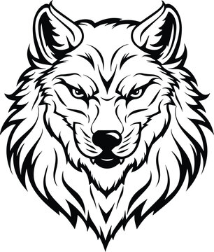 Wolf Logo Monochrome Design Style