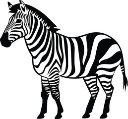 Fototapeta na wymiar Zebra Logo Monochrome Design Style