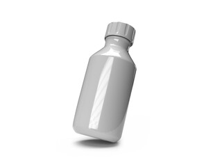 White Plastic Medicine Bottle 3D Illustration Mockup Scene