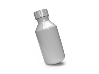 White Plastic Medicine Bottle 3D Illustration Mockup Scene