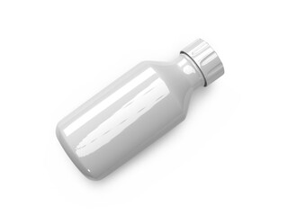 White Plastic Medicine Bottle 3D Illustration Mockup Scene