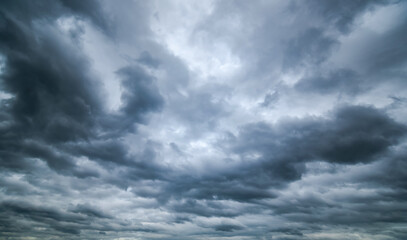 Dark sky with stormy clouds. Dramatic sky ,Dark clouds before a thunder-storm.