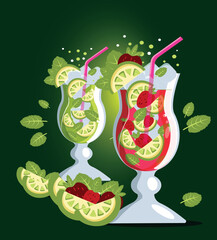 SUMMER, MOJITO, DRINK, COCKTAIL, SEA, RESTAURANT, STRAWBERRY