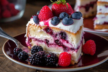 cake with berries