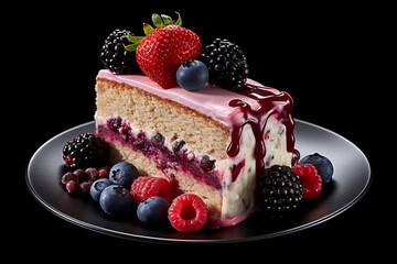 cake with berries