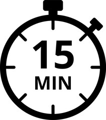 Minute timer icon - The indicates the limited cooking time or deadline. Vector illustration