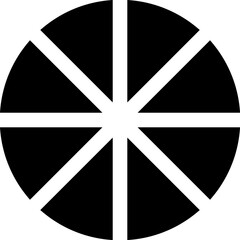 Black Pie charts icon. Circle flat diagram. Infographic simple elements. Vector