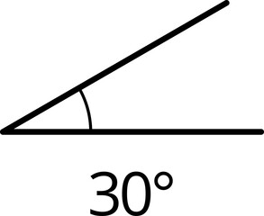 Icons from different angles. 30 degrees. Geometric symbol, mathematical elements. Vector illustration