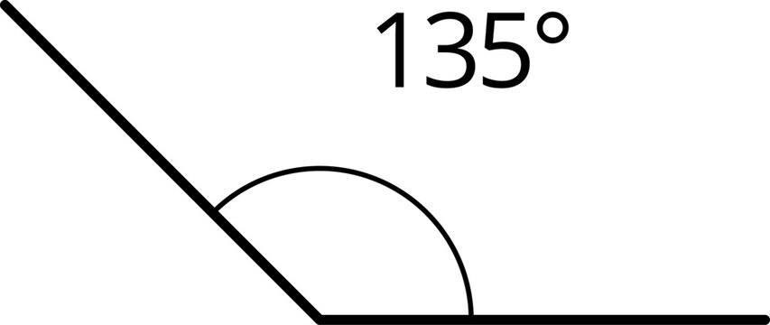 Icons from different angles. 135 degrees. Geometric symbol, mathematical elements. Vector illustration
