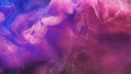 Paint water. Color smoke cloud. Abstract background. Underwater splash. Vibrant pink blue glowing explosion vapor wave art texture.