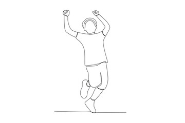 Vector sketch continuous line drawing child boy children day happy celebration
