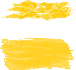 Highlighter line yellow marker strokes lines vector. Yellow watercolor hand drawn highlight set. Marker pen highlight strokes.