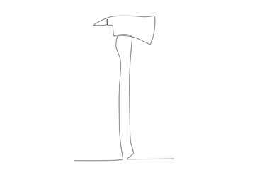 Vector simple line of ax one line concept of fire department equipment drawing and continuous line.
