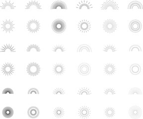 Sunburst. Hand drawn vector illustration.