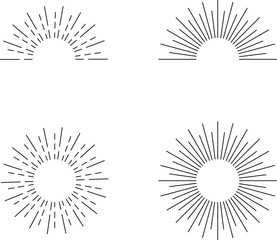 Fototapeta premium Sunburst. Hand drawn vector illustration.