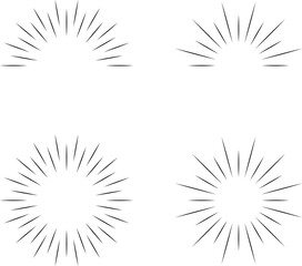 Sunburst. Hand drawn vector illustration.