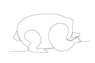 Vector continuous one line drawing of fresh chicken carcass chicken meat simple line art vector design
