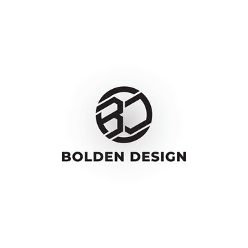 Abstract initial letter BD or DB logo in black color isolated in white background. BD creative letter logo vector. Black circle letter BD for interior design service logo design inspiration template.